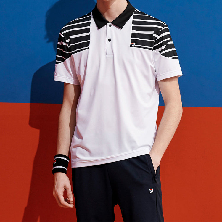 FILA Yellow Sports Short Sleeve POLO White A11M023154F-WT