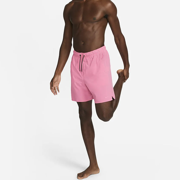 Nike Solid Color Drawstring Lacing Mid Waist Straight Shorts Men's Pink DX1540-607