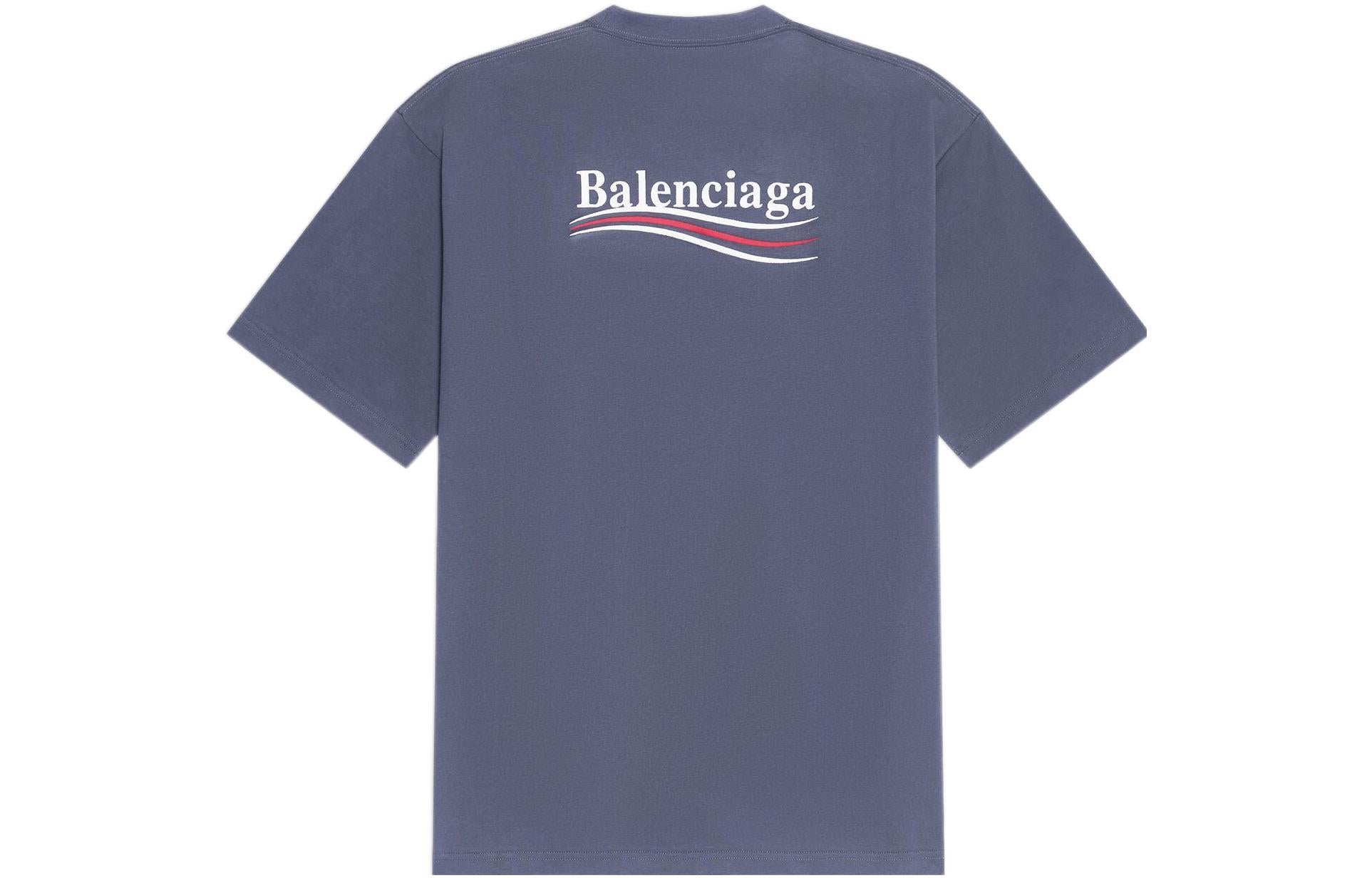 Balenciaga Political Campaign T-Shirt Medium Fit 'Dark Grey White' 620967TKVJ11366