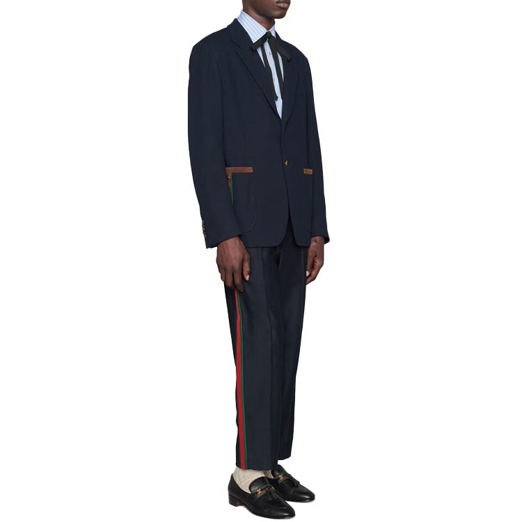 Gucci Cotton Jersey Jacket With Web 'Blue' 673264-Z8AR0-4433
