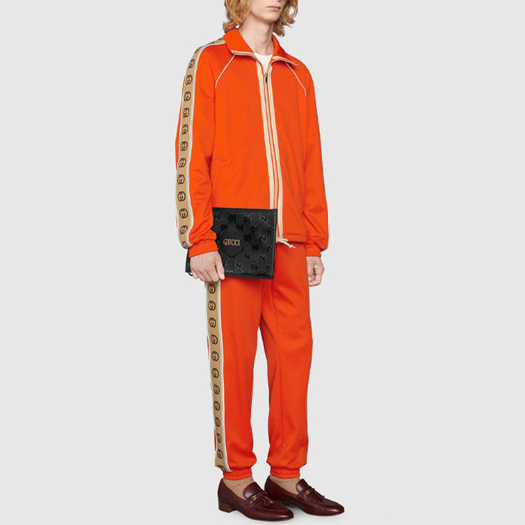 Men's Gucci Logo Zipper Casual Jacket Orange 598861-XJBZ8-7548