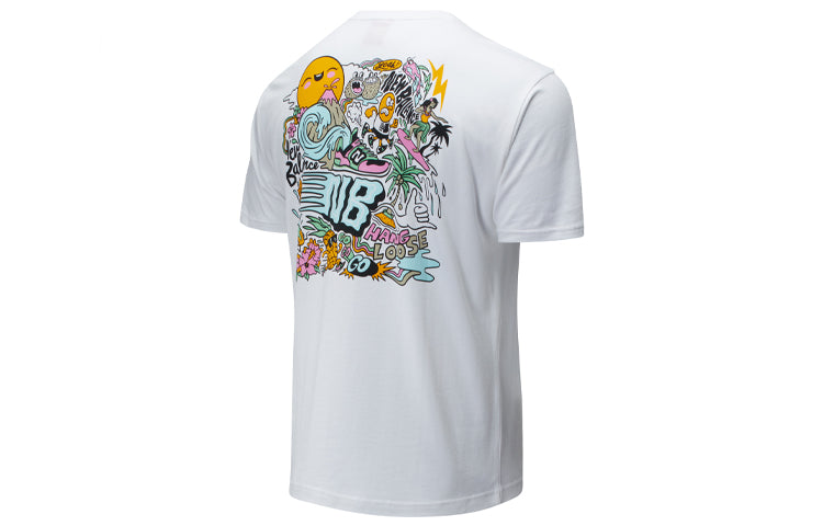 New Balance Graphic Print Tee Asia Sizing 'White Multi' AMT01548-WT