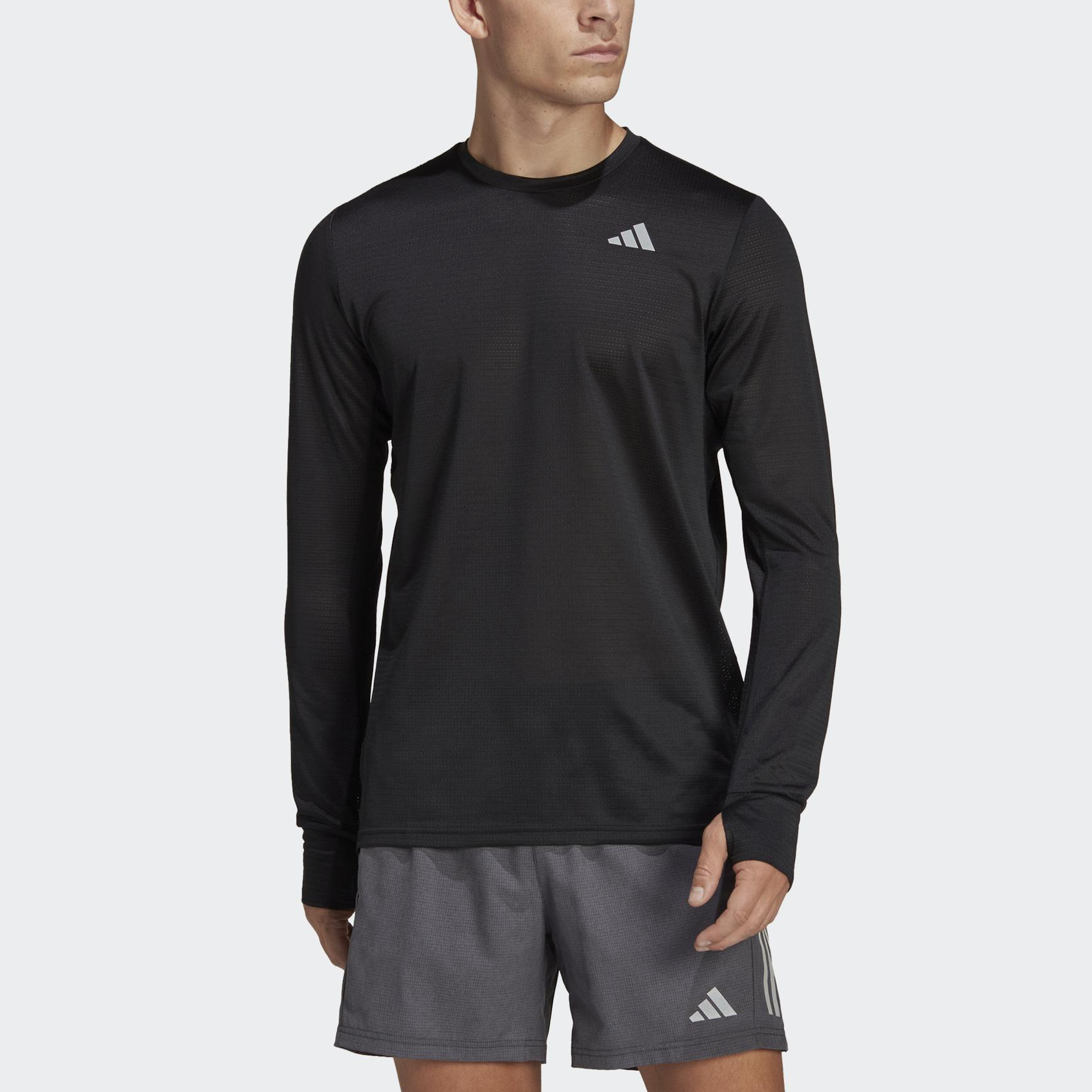adidas Own the Run Long Sleeve Tee 'Black' HM8436