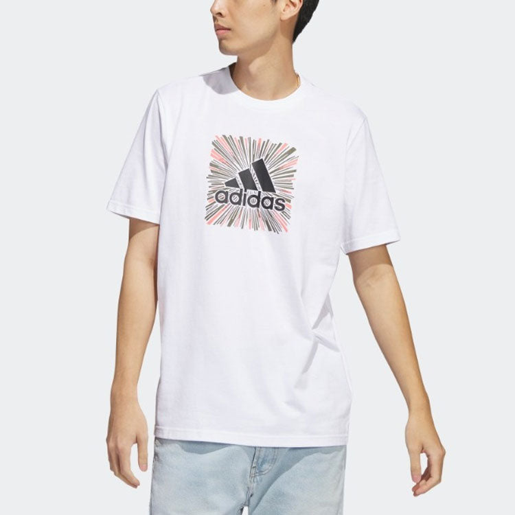 adidas Sport Optimist Sun Logo Sportswear Graphic Tee Asia Sizing 'White' HR8071