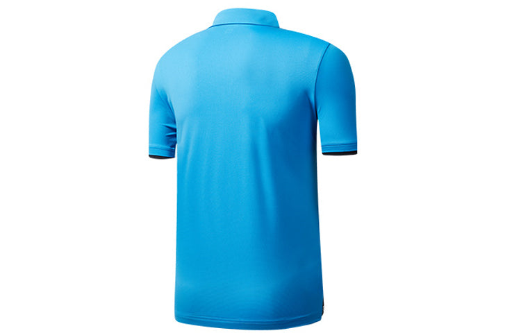 FILA ATHLETICS Solid Color Knit Short Sleeve Polo Shirt Blue A11M023153F-RB