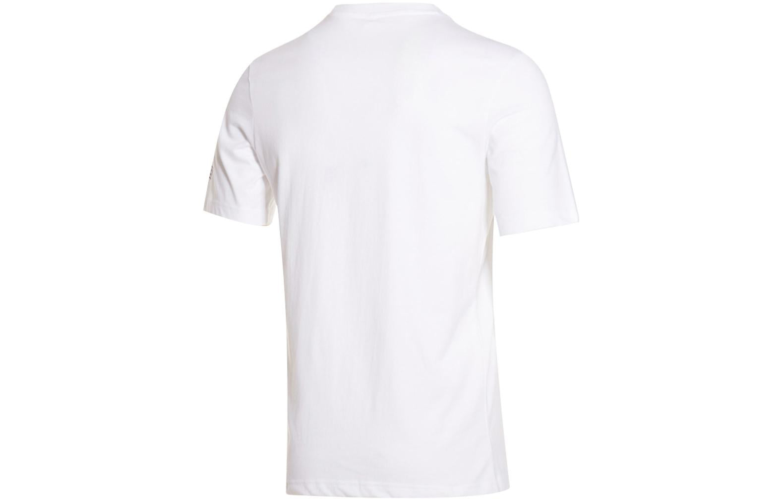 Men's adidas Alphabet Printing Round Neck Pullover Casual Short Sleeve White T-Shirt FM2812