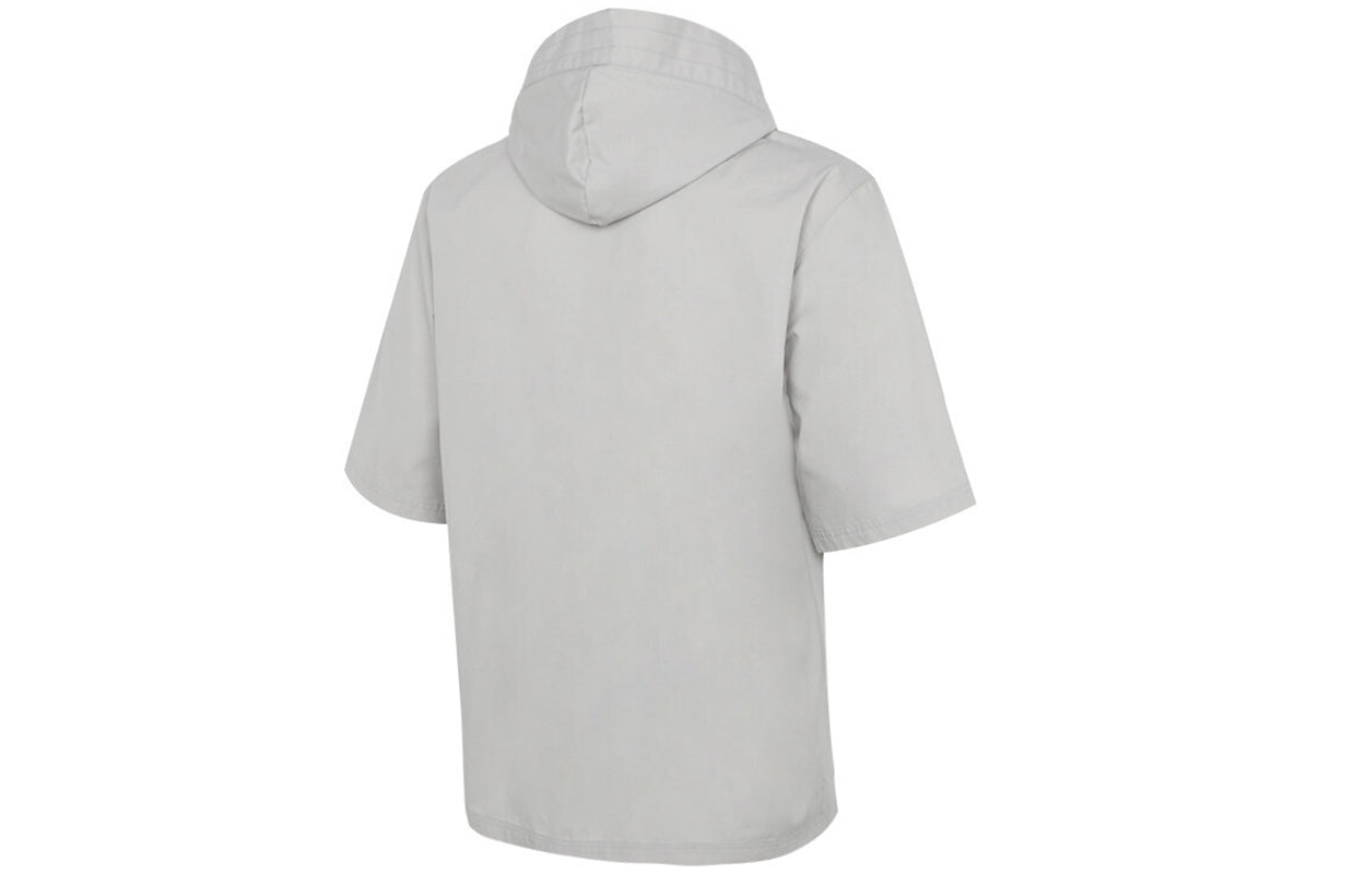 PUMA Summer Athleisure Casual Sports hooded Short Sleeve Jacket light grey 533733-09