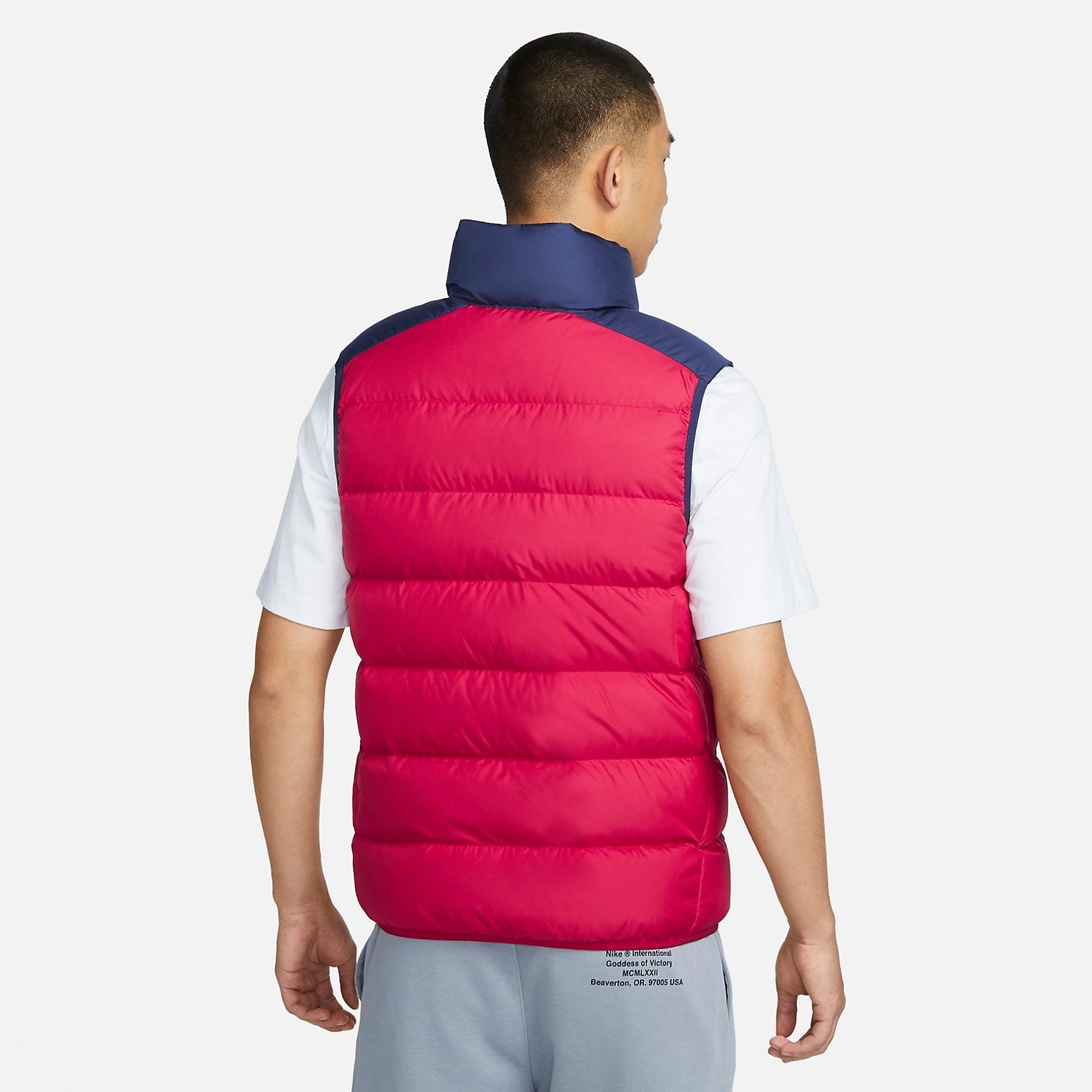Nike Windproof Warm Stand Collar Down Vest 'Blue Red' DV0757-410
