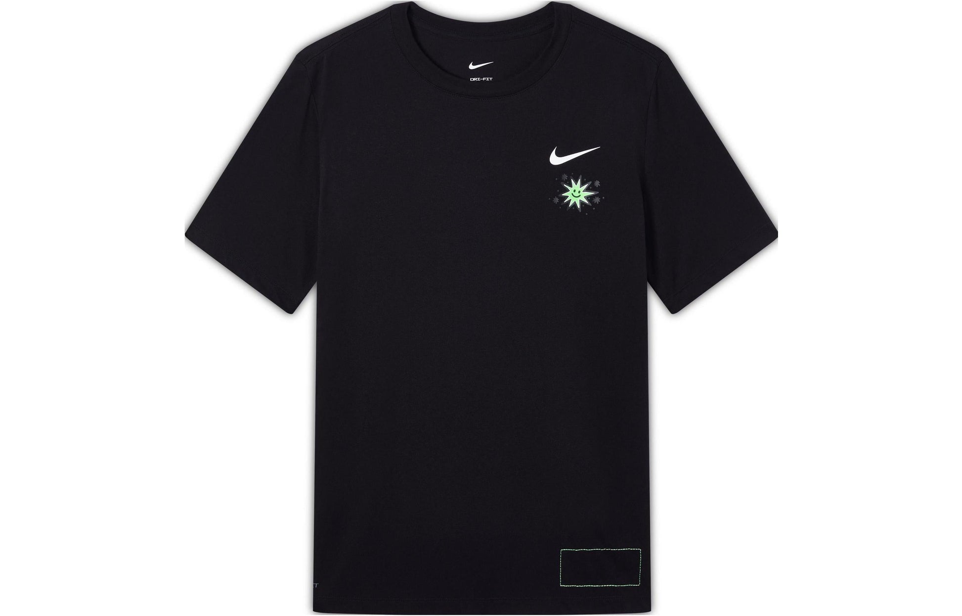 Men's Nike SS22 Cartoon Sun Hand Printing Pattern Alphabet Round Neck Short Sleeve Black T-Shirt DV3189-010