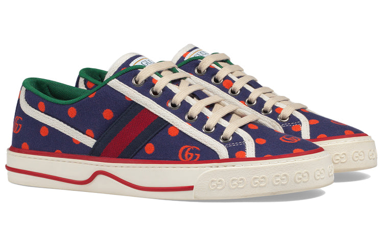 (WMNS) Gucci Tennis 1977 with Web Polka Dot Print 'Blue Orange' 606110-2AX10-4180