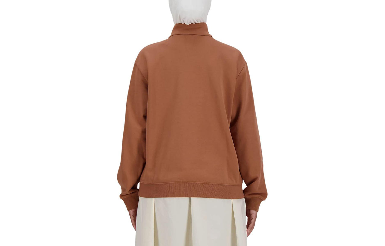 (WMNS) New Balance Sportswear Greatest Hits Quarter Zip Top Asia Sizing 'Brown' WT41538-WUT