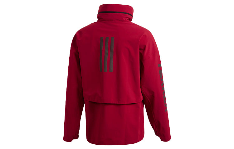 adidas Myshelter Jkt Outdoor waterproof Reflective Hooded Jacket Red FP8455