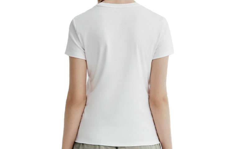 (WMNS) FILA Printing Round Neck Short Sleeve White F11W028132FWT