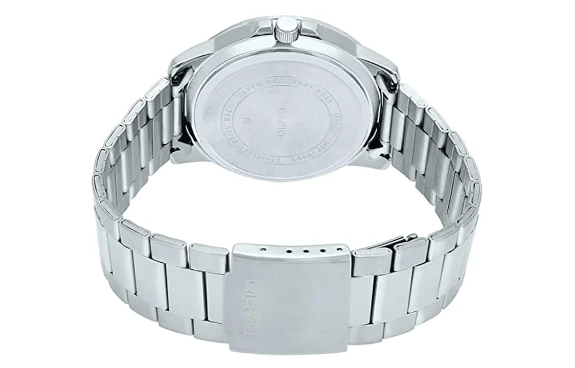 CASIO Stainless Steel Strap Mens SilverBlack Analog MTP-VD01D-1BV