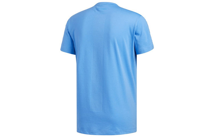 adidas Run It Tee Soft Sports Round Neck Short Sleeve Blue EJ8086