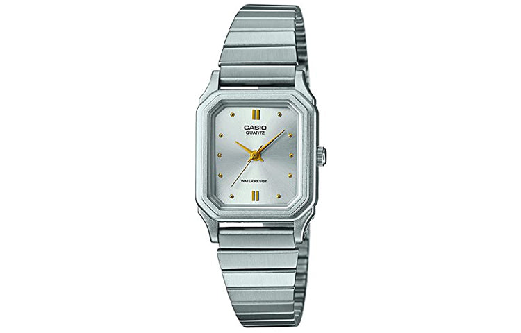 CAISO CASIO Pearl White waterproof quartz Watch 23mm Stainless Steel Strap LQ-400D-7AEF