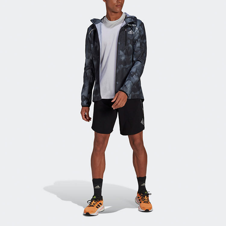 Men's adidas Logo Printing Straight Solid Color Shorts Black H58578
