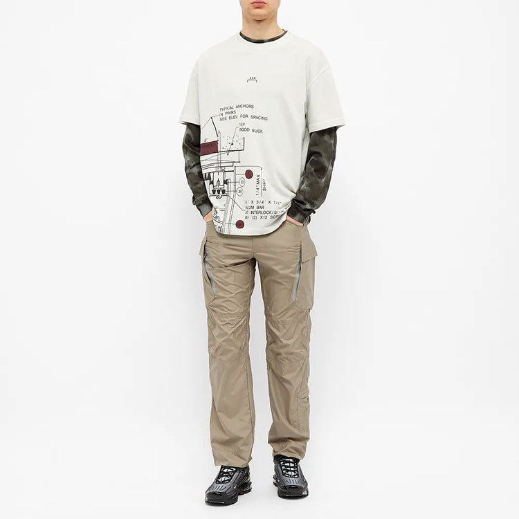 A-COLD-WALL* SS20 Blueprint Tee Small logo Blue Printing Short Sleeve Unisex White ACWMTS003WHL-WH
