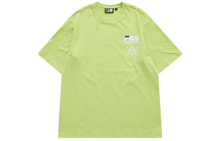 FILA FUSION Back Alphabet Printing Basketball Short Sleeve Couple Style Green T11U125104F-LG