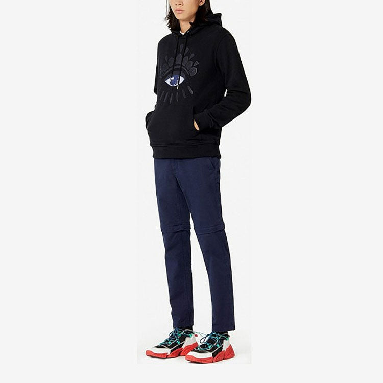 Men's KENZO Embroidered Eye Pattern Hooded Casual Black FA55SW1674XM-99