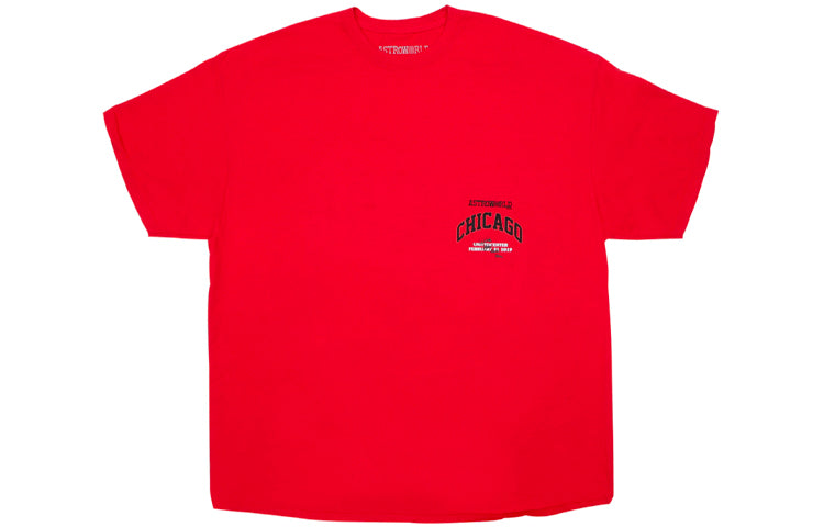 Travis Scott Unisex Cactus Jack Chicago Round-neck Tee Red TC-273