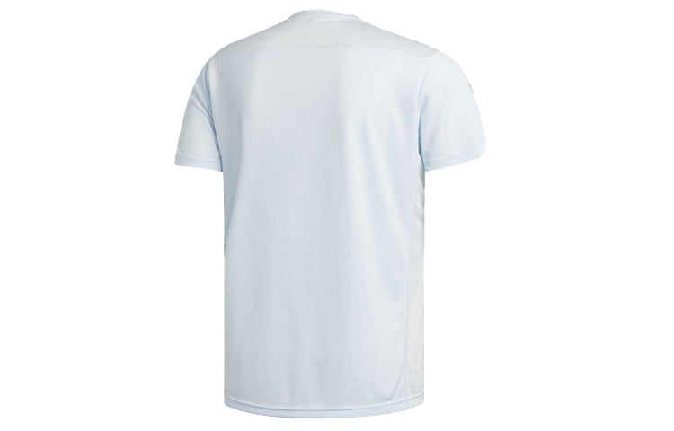 adidas Own The Run Tee Round-neck Short-sleeve Tee Men Light Blue FQ7254
