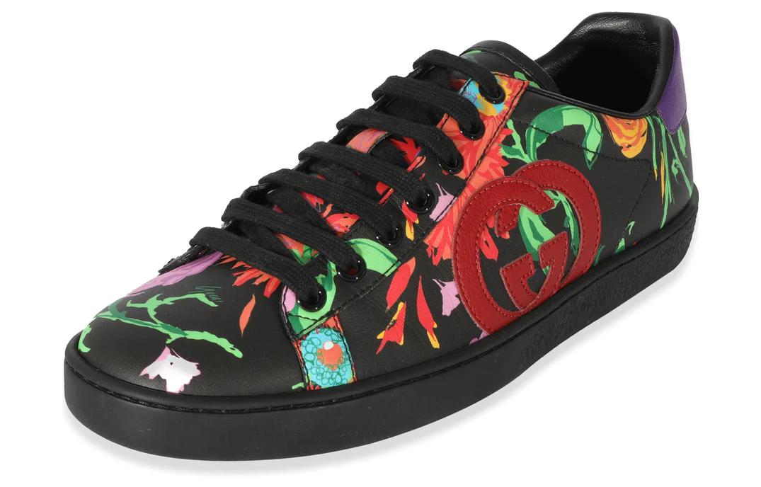 (WMNS) Gucci ACE Ken Scott 'Black' 645912-2OL10-1160