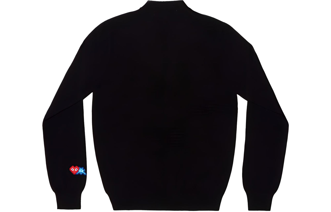COMME des GARCONS PLAY FW25 x Invader Double Pixel Heart Cardigan 'Black' AZ-N088-051-1