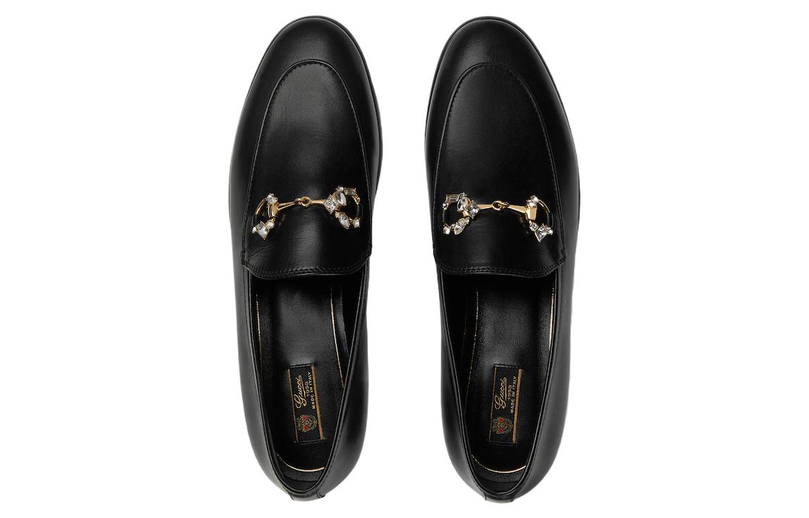 (WMNS) Gucci Jordaan Loafer 'Black Leather' 759918-C9D00-1000