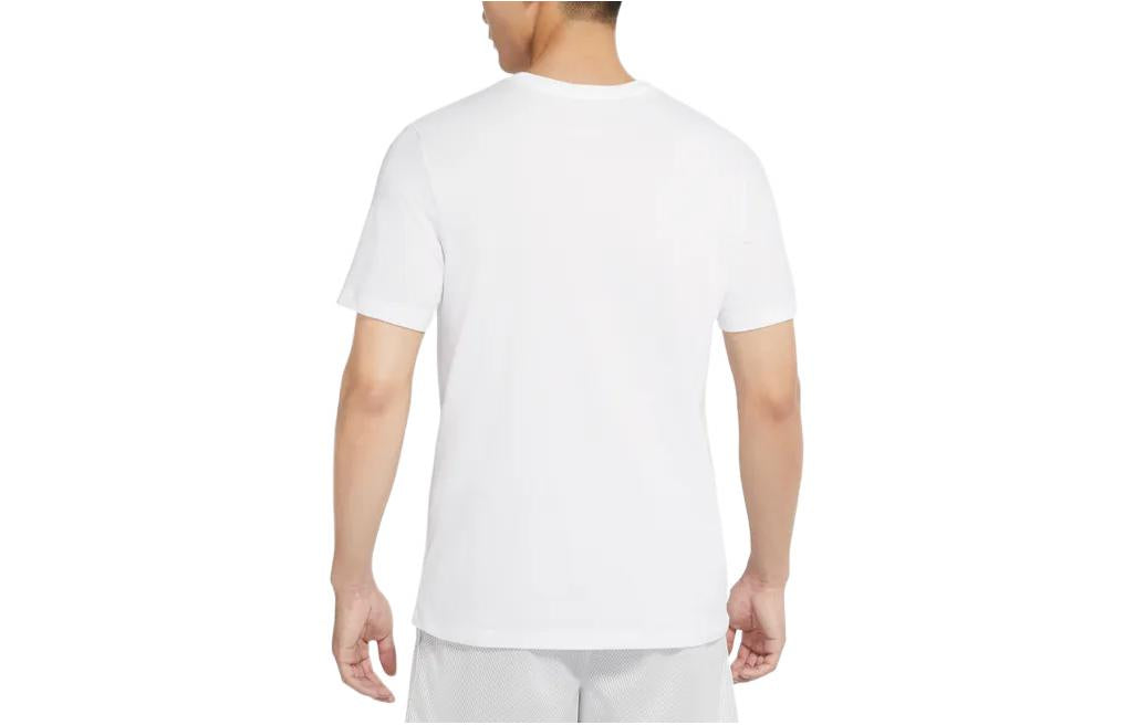 Men's Nike Large Logo Printing Straight Round Neck Pullover Short Sleeve White T-Shirt DR7650-100