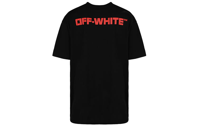 Off-White SS21 Alphabet Pattern Short Sleeve Loose Version Black OMAA038R21JER0051025