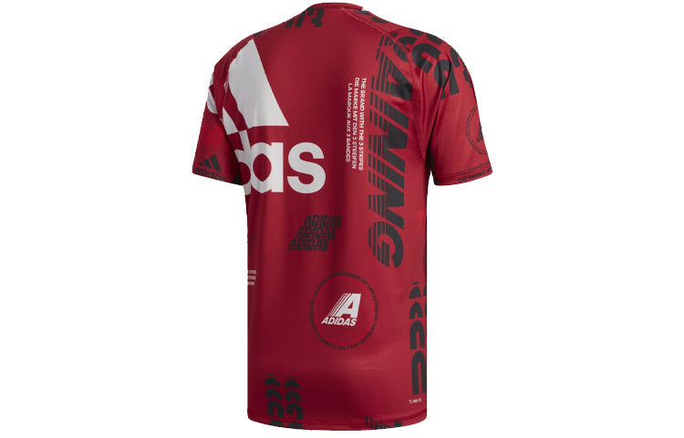 adidas Training Sports Round Neck Short Sleeve Red EI6433