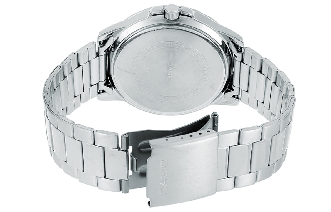 CASIO Stainless Steel Strap Quartz Waterproof Mens SilverWhite Analog MTP-VD01D-7BV