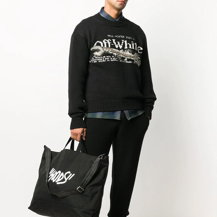 Off-White FW20 Pascal Tool Sweater Men Black OMHE054F20KNI0031001