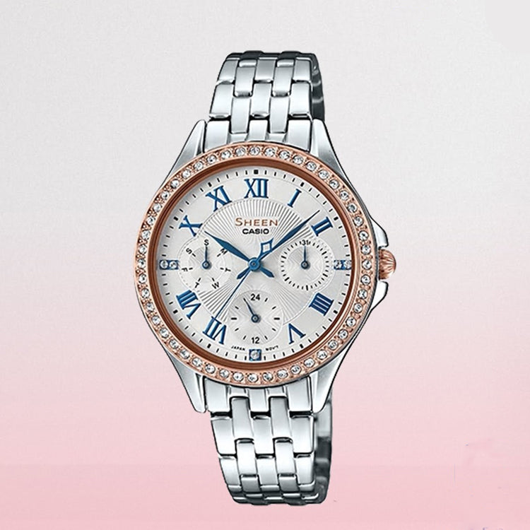 CASIO Female SHEEN Japan / South Korea Fashion Silver Analog SHE-3062SG-7A