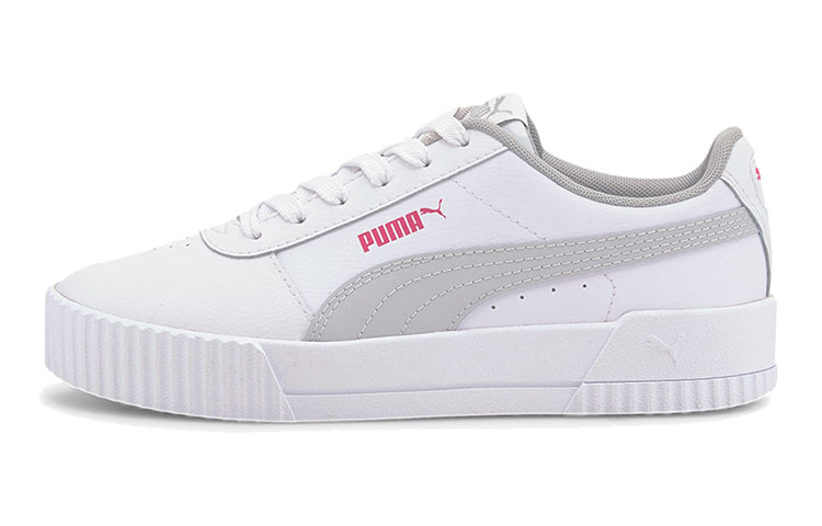 (GS) PUMA Carina L Casual Board Shoes White/Grey 370677-12