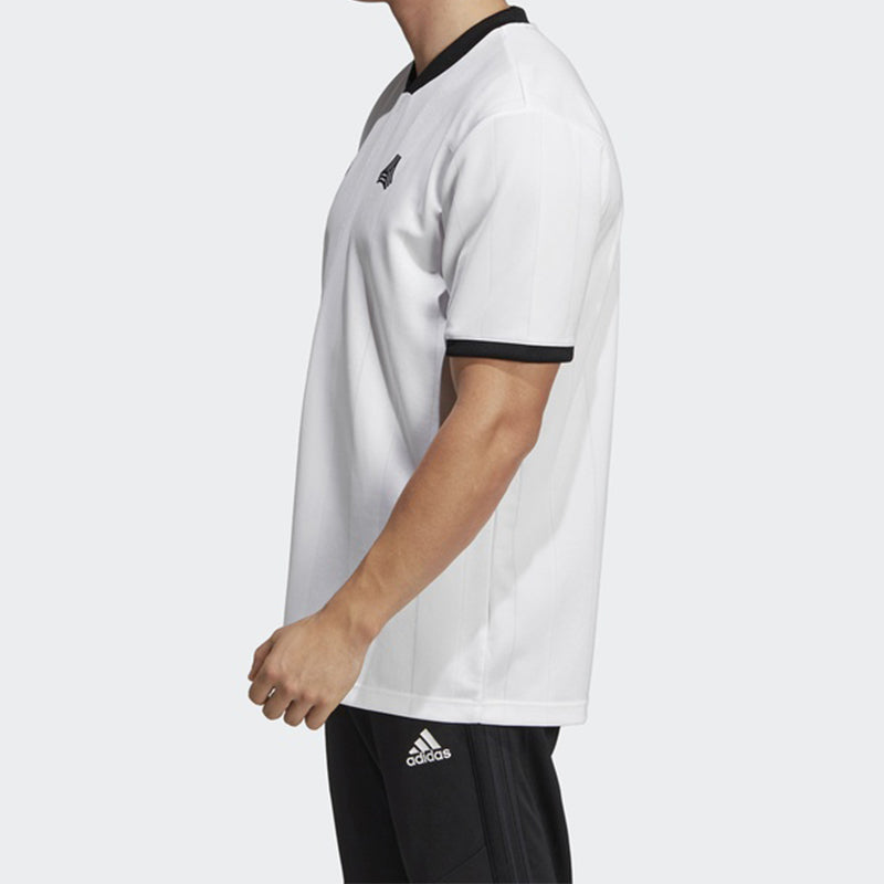 adidas Soccer/Football Sports Round Neck Short Sleeve Jersey White DT9838