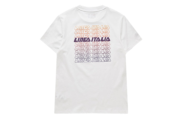 Men's Fila Purple logo Short Sleeve White T-Shirt T11M026102F-WT