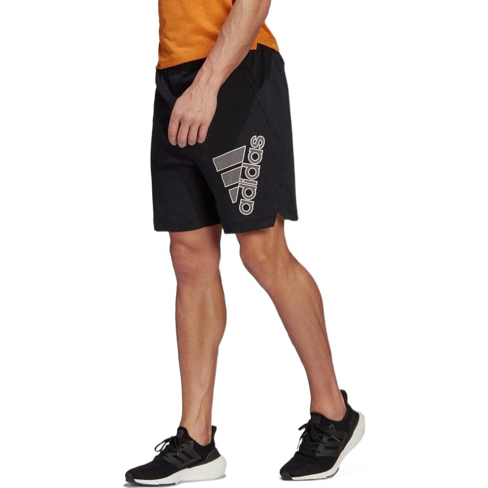 Men's adidas Alphabet Logo Printing Drawstring Lacing Straight Shorts Japanese Version Black HD9466