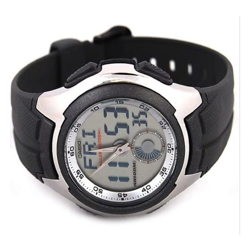 CASIO Quartz Waterproof Sports Mens Black Analog/Digital Combo AQ-160W-7BVDF