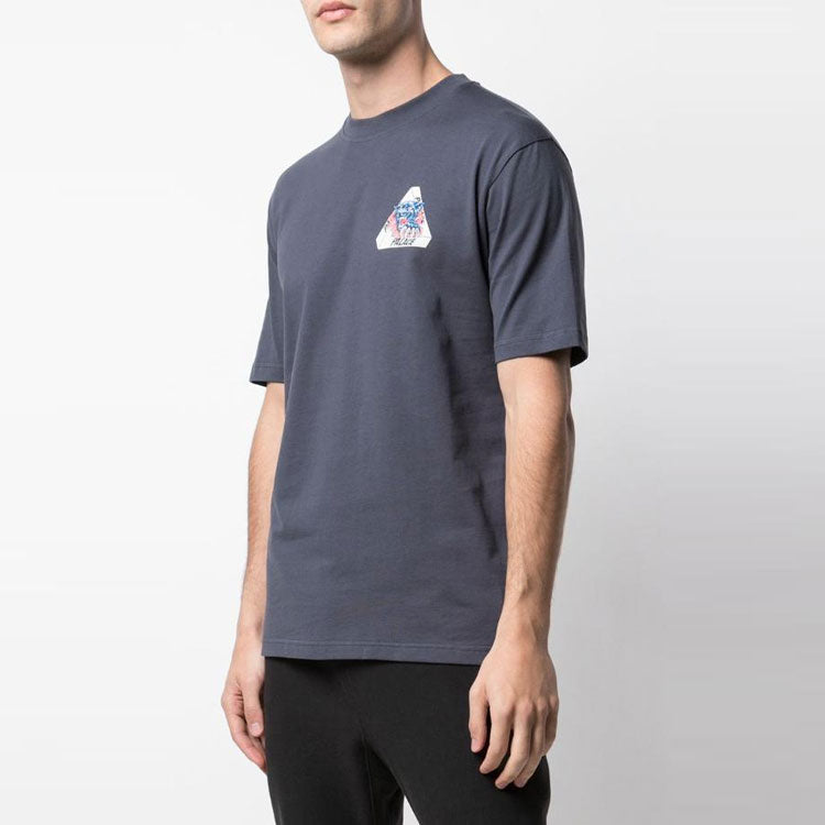 Men's PALACE Ripped Chest logo Printing Short Sleeve Navy Blue P17TS079T