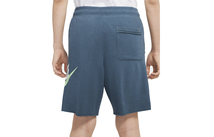 Nike Alphabet Logo Printing Drawstring Sports Shorts Blue AR2376-058