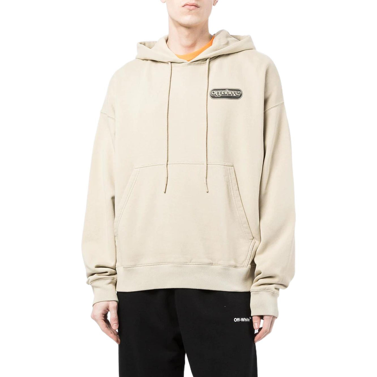 Men's Off-White SS22 Logo Printing Loose Fit Beige OMBB085S22FLE0031710