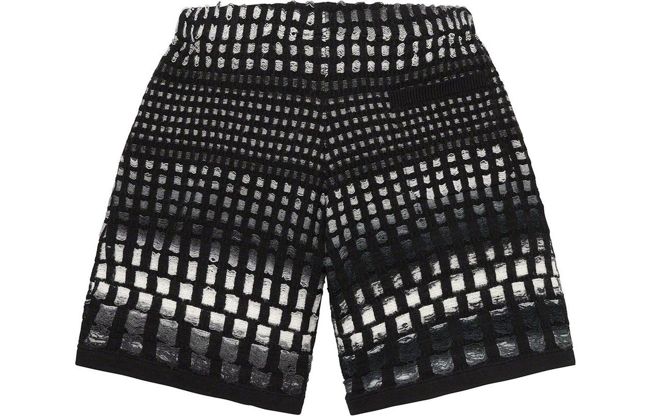 Supreme SS23 Week12 Gradient Grid Knit Shorts 'Black' SUP-SS23-219