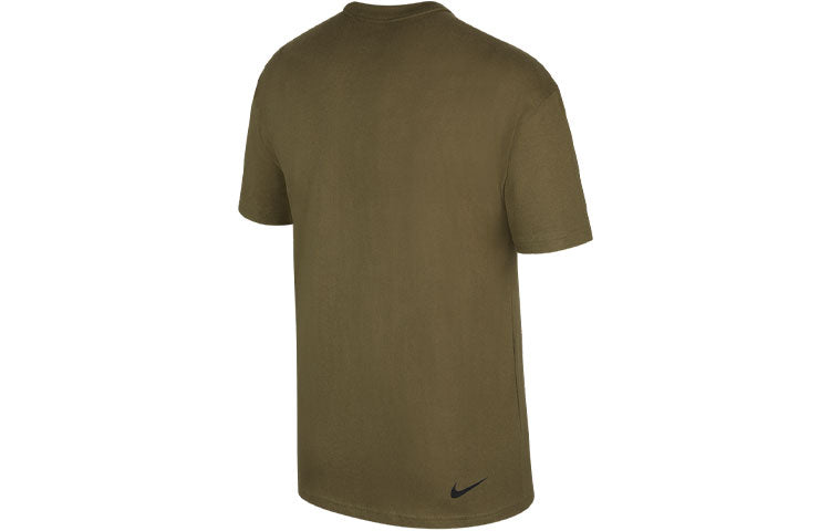 Nike Logo Printing Athleisure Casual Sports Breathable Short Sleeve Olive Green DX6309-222