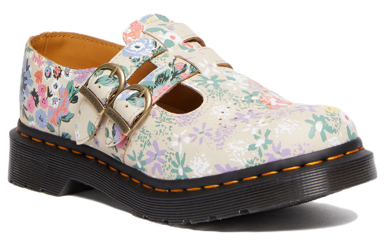 (WMNS) Dr. Martens 8065 Floral Mash Up Leather Mary Jane 'Parchment Beige' 30793292