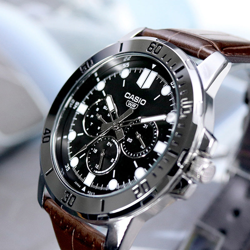 CASIO Male DRESS Japan / South Korea Fashion Mens Black Analog MTP-VD300L-1E