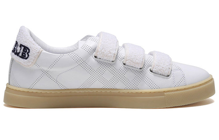 Burberry Bert Velcro Strap Perforated Leather Sneakers 'White' 80054541