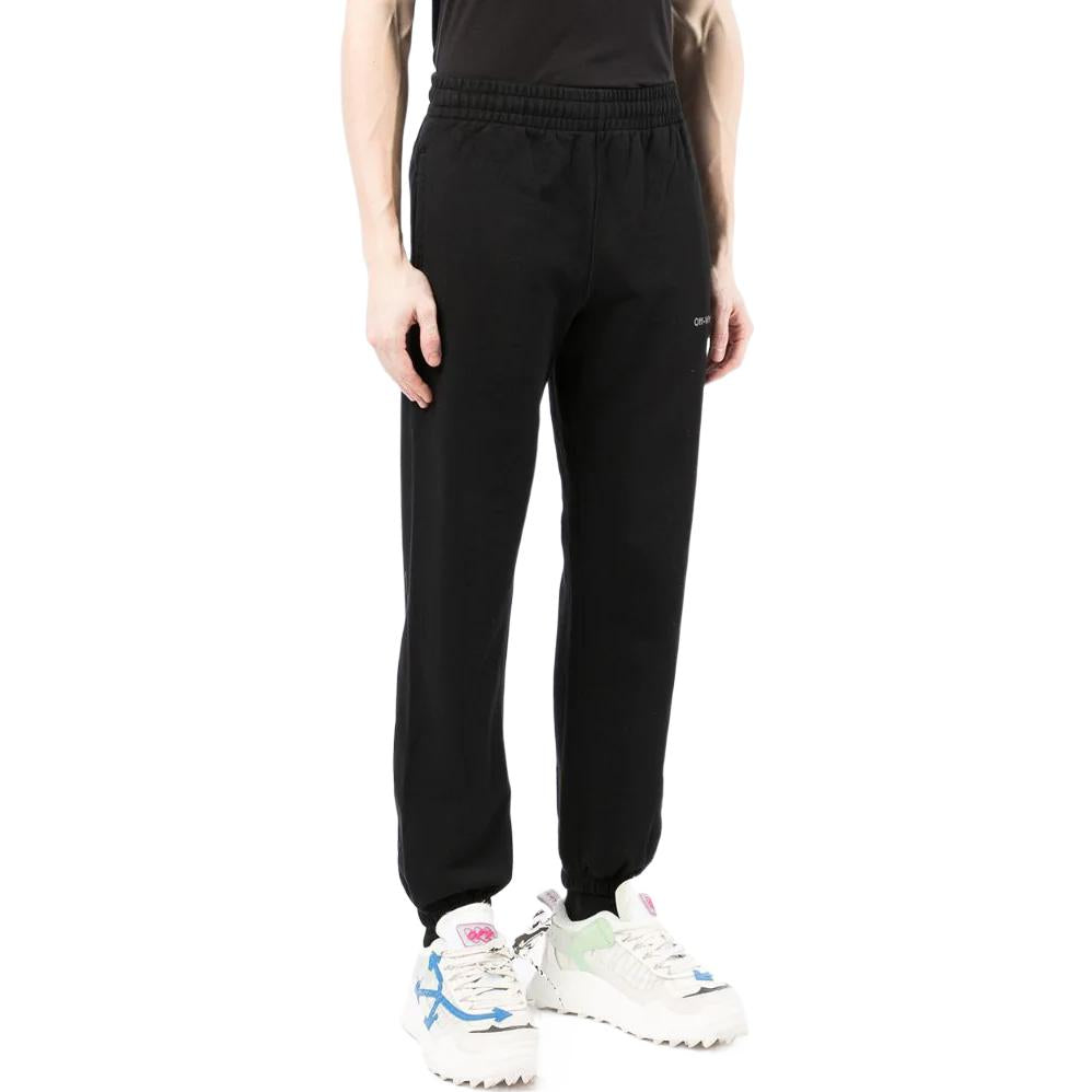 Men's Off-White SS22 Solid Color Alphabet Logo Printing Sports Pants/Trousers/Joggers Version Black OMCH030C99FLE00410101010