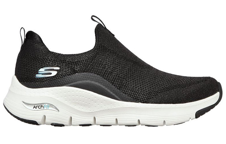 (WMNS) Skechers Arch Fit Low-Top Black/White 149415-BKW